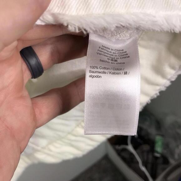 J Crew Dress Womens 4 White Denim Shift Raw Hem Pockets Modest Minimalist - Picture 8 of 10